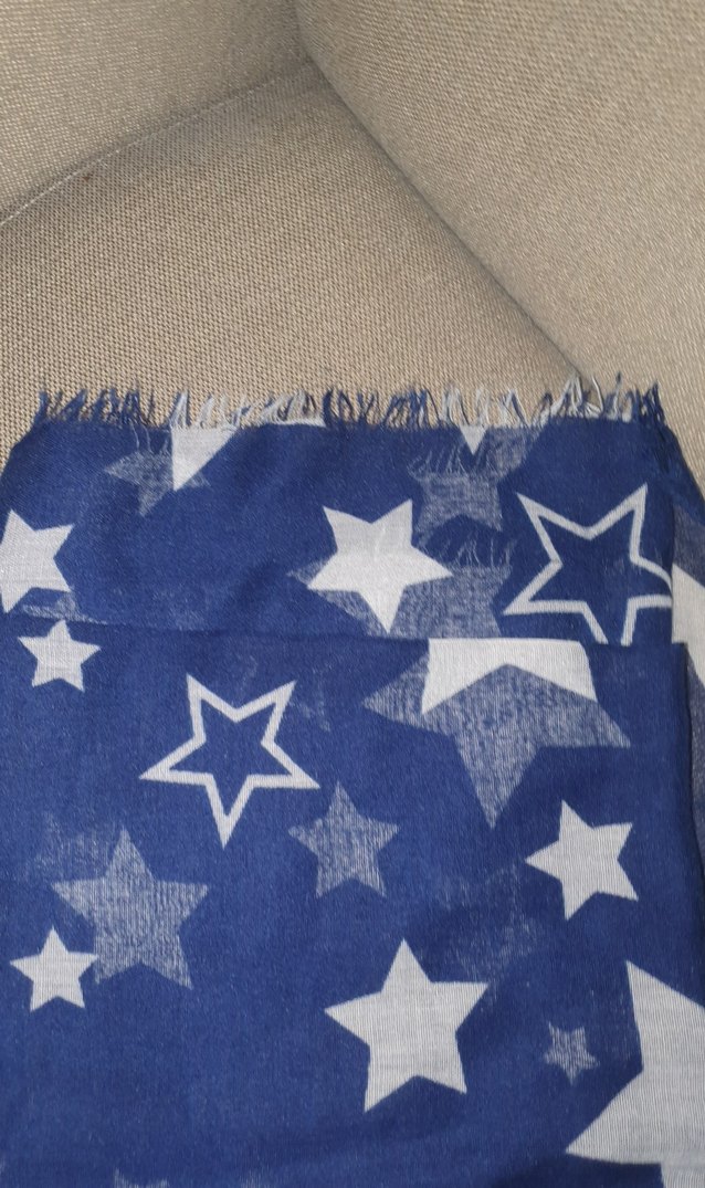 Yıldız Desenli Lacivert Kadın Atkı - Görsel 4