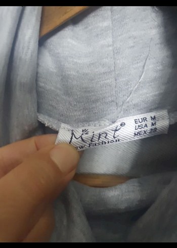 Gri Bisiklet Yaka Kadın Sweatshirt - Görsel 4