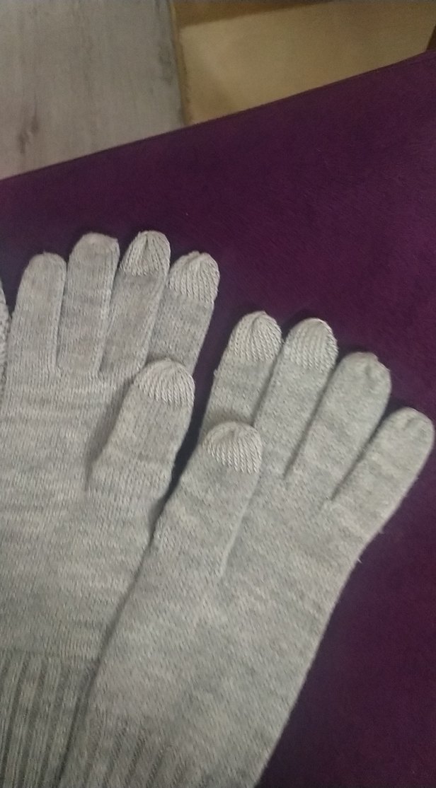 Gri Örgü Kadın Şal ve Eldiven Seti - Görsel 4