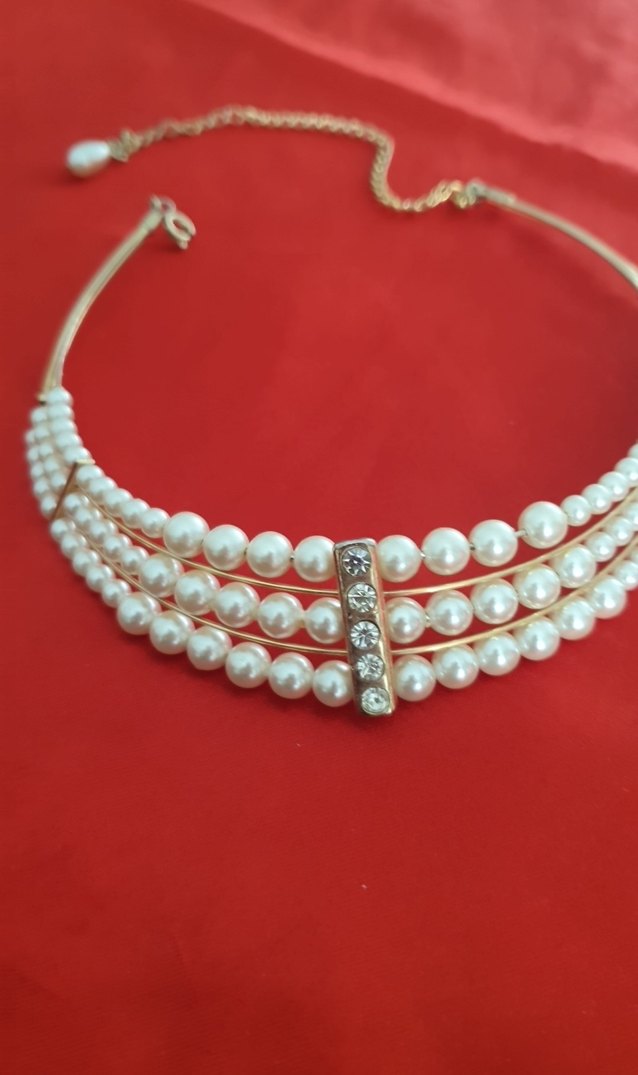 Uzun Beyaz İnci Boncuklu Kadın Kolye - Görsel 4
