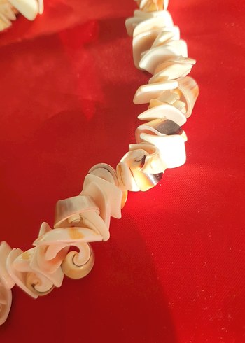 Uzun Beyaz Boncuklu Bohem Kadın Kolye - Görsel 6