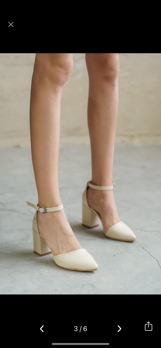 Bej Tokalı Kadın Stiletto Topuklu Ayakkabı - Görsel 3