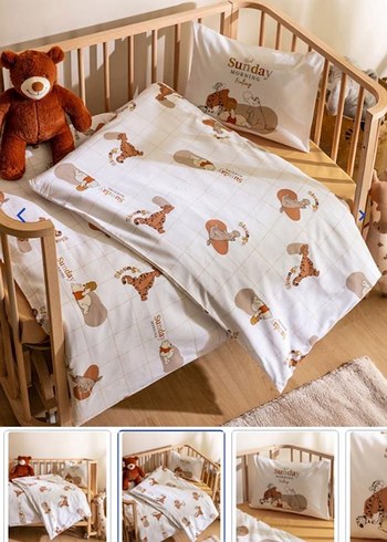 Baskılı Pamuklu Bebek nevresim takımı - Görsel 3