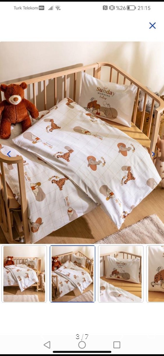 Baskılı Pamuklu Bebek nevresim takımı - Görsel 3