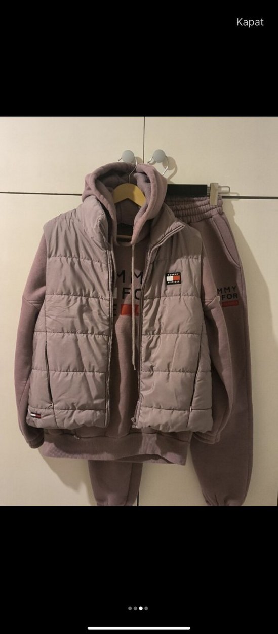 Üçlü kapüşonlu şardonlu takım şişme yelek Tommy Hilfiger - Görsel 3