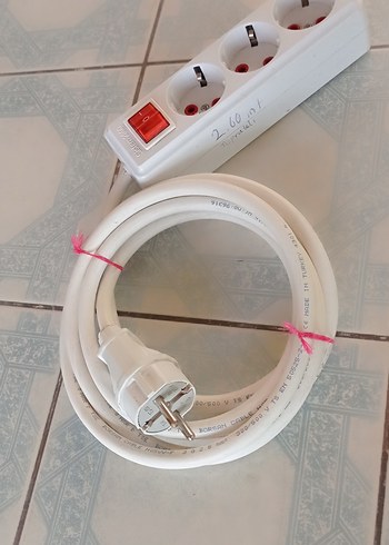 2, 60 MT UZATMA KABLOLU ÜÇLÜ PRİZ.