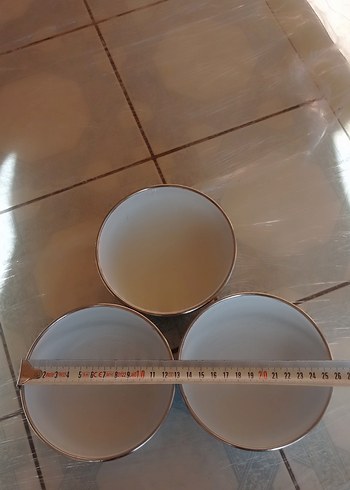 3 ADET ESKİ ANTİKA ÇİNKO EMAYE TAS. - Görsel 4