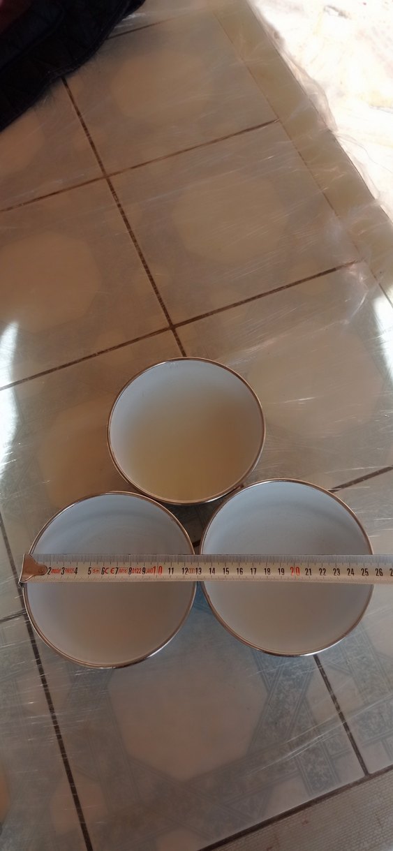 3 ADET ESKİ ANTİKA ÇİNKO EMAYE TAS. - Görsel 4