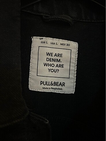 l Beden PULL&BEAR SİYAH KOT CEKET