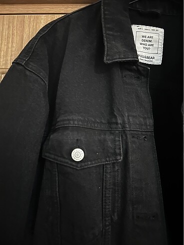l Beden siyah Renk PULL&BEAR SİYAH KOT CEKET