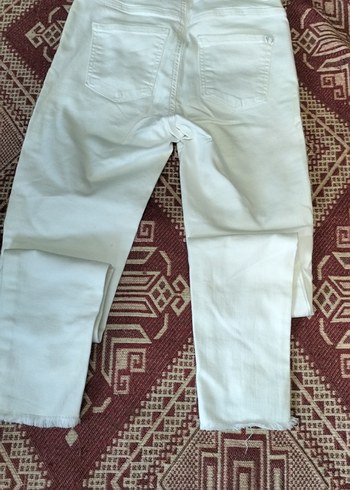27 Beden Beyaz Midi Kadın Kumaş Pantolon