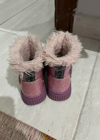 22 Beden pembe Renk Kız Çocuk Pembe Kürklü Sokak Stili Bot