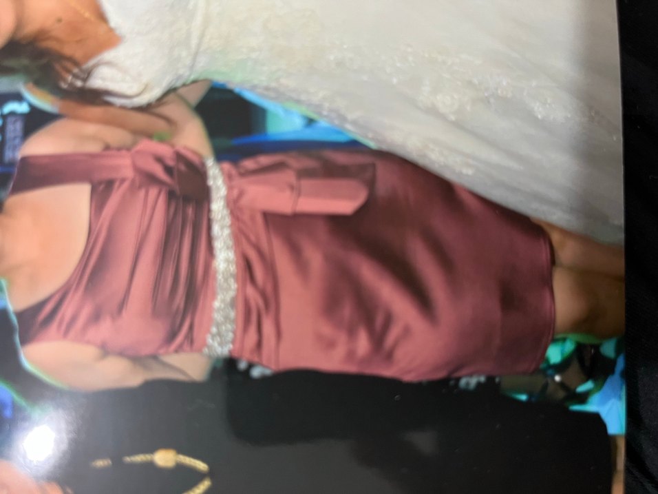 Drapeli Bordo Midi Abiye Elbise - Görsel 4