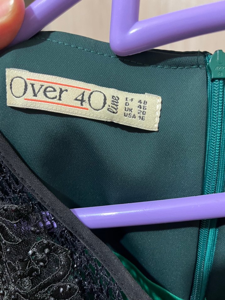 Drapeli İşlemeli Koyu Yeşil Midi Elbise - Görsel 4