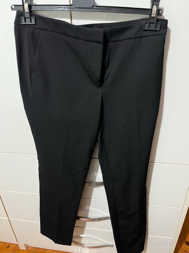 Bordo Süet Düğmeli Kadın Kumaş Pantolon - Görsel 5