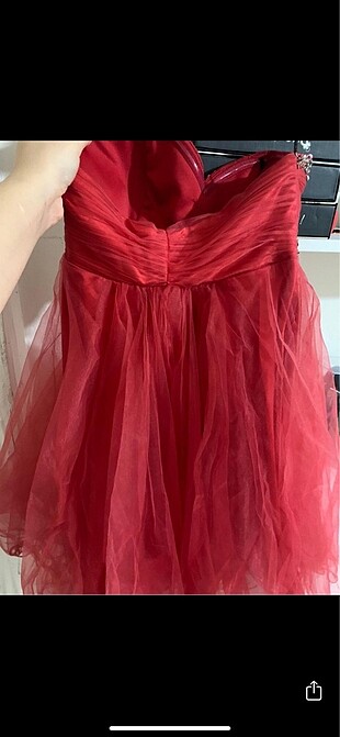 s Beden Kırmızı taşlı elbise