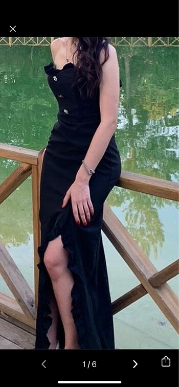 Trendyol & Milla Straplez siyah uzun elbise