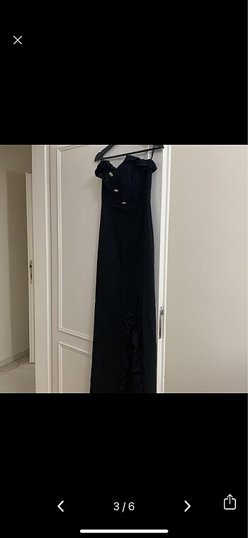 xs Beden Straplez siyah uzun elbise