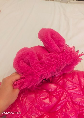 Kürklü Kapüşonlu Pembe Bebek Tulumu - Görsel 5