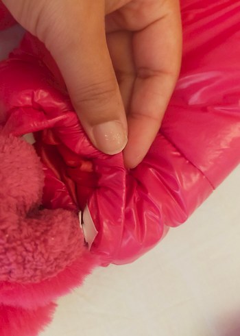 Kürklü Kapüşonlu Pembe Bebek Tulumu - Görsel 7