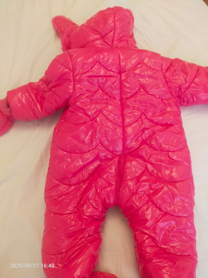 Kürklü Kapüşonlu Pembe Bebek Tulumu - Görsel 3