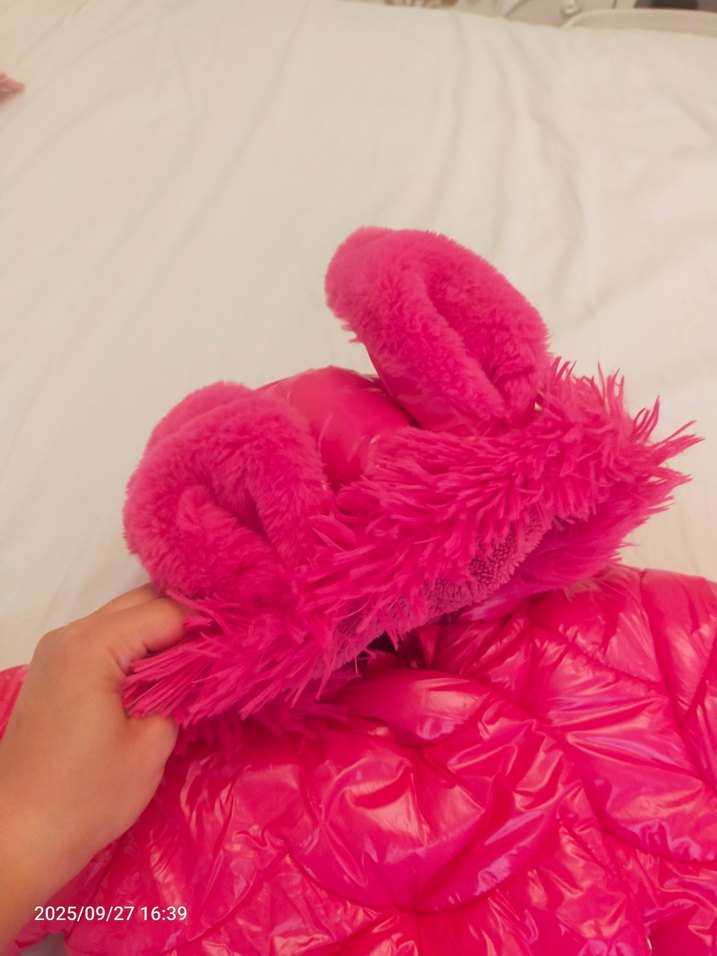 Kürklü Kapüşonlu Pembe Bebek Tulumu - Görsel 5