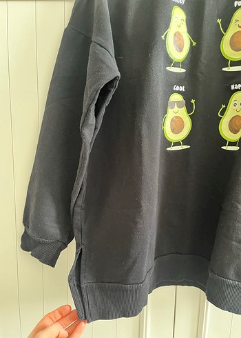 Siyah Baskılı Kadın Sweatshirt - Görsel 4