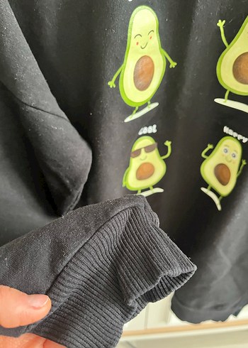 Siyah Baskılı Kadın Sweatshirt - Görsel 2