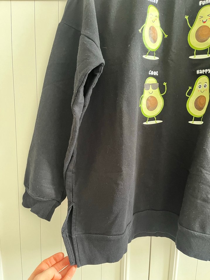 Siyah Baskılı Kadın Sweatshirt - Görsel 4