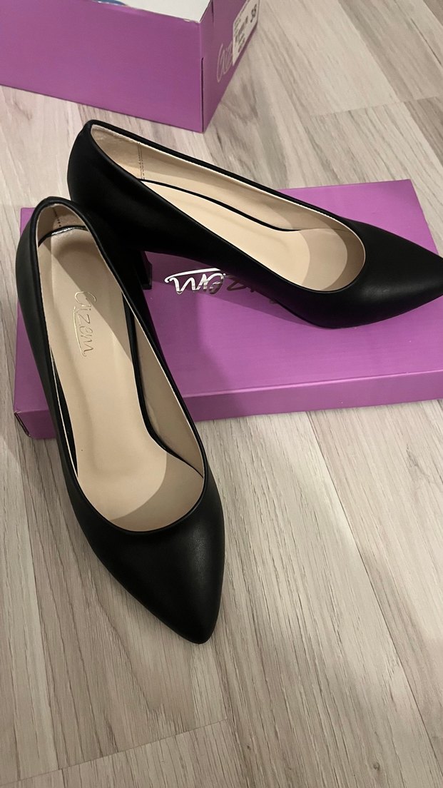 Siyah Klasik Topuklu Kadın Stiletto - Görsel 4