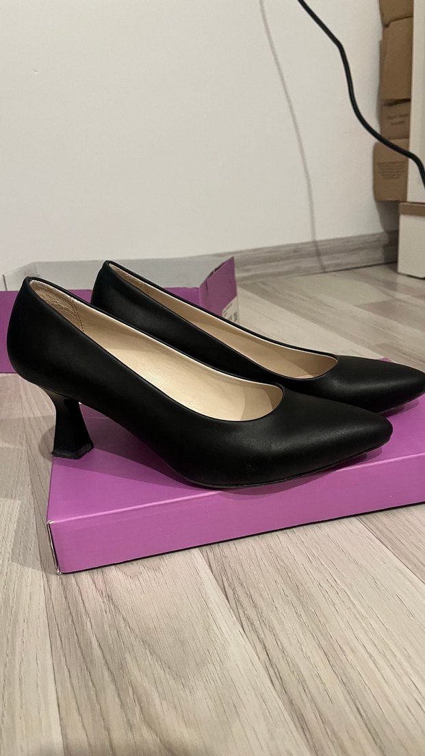 Siyah Klasik Topuklu Kadın Stiletto - Görsel 2