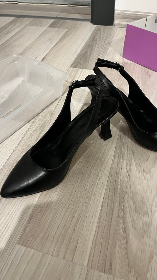 Siyah Tokalı Stiletto Topuklu Kadın Ayakkabı - Görsel 2