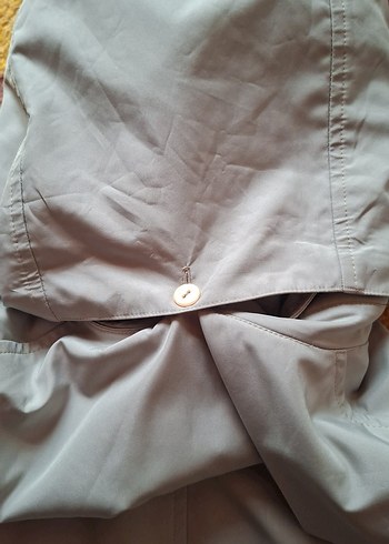 Gri Midi Kadın Yağmurluk - Görsel 4