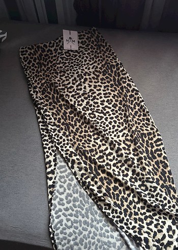 Leopar Desenli Uzun Kadın Etek
