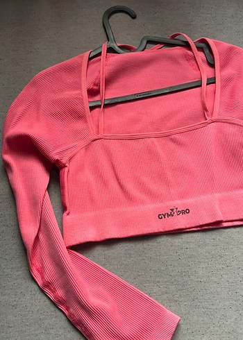 m Beden pembe Renk Pembe Uzun Kollu Crop Top