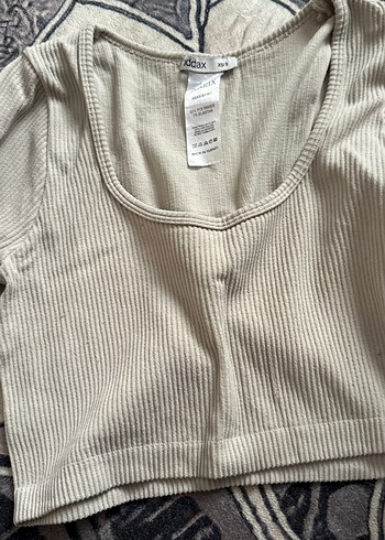 Bej Uzun Kollu Crop Top - Görsel 3