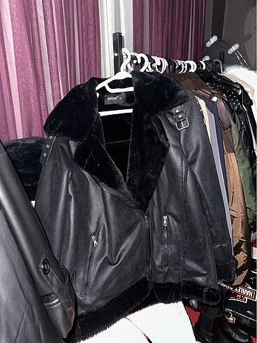 Deri biker ceket