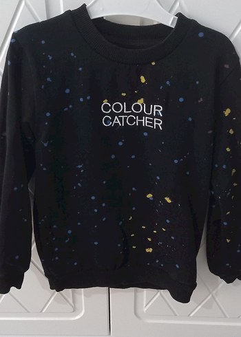 Erkek Çocuk Siyah Pamuklu Sweatshirt