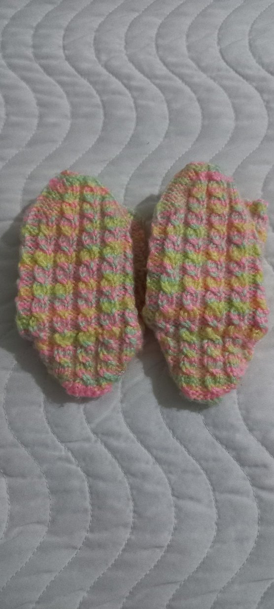 Kız Çocuk Çok Renkli Batik Desenli Örgü Çorap( 19 cm ) UZUNLUĞU - Görsel 2