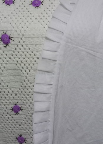 Mor Nakışlı Örgü Çocuk Battaniyesi - Görsel 2