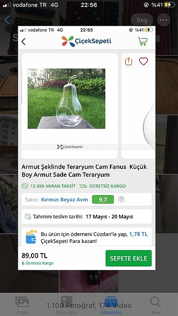  Beden beyaz Renk Armut şekilli cam fanus teraryum