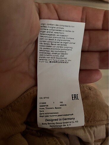 s Beden kahverengi Renk Betty Barclay ince fitilli pantolon 36