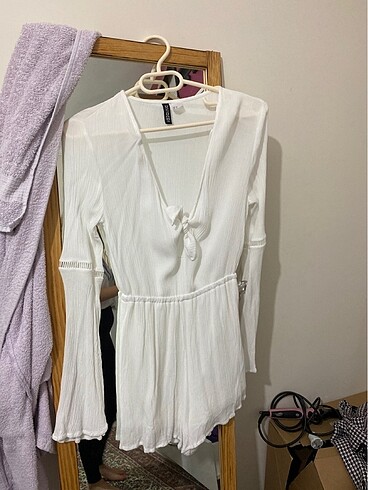 H&M H&M beyaz keten tulum 32 beden