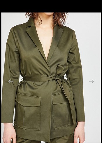 Kadın Haki Kuşaklı trençkot - Görsel 4