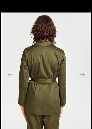 Kadın Haki Kuşaklı trençkot - Görsel 5