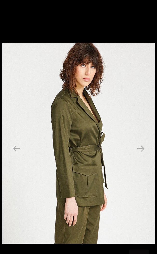 Kadın Haki Kuşaklı trençkot - Görsel 3