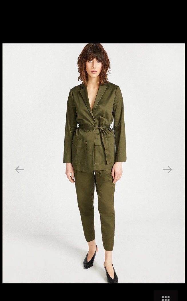 Kadın Haki Kuşaklı trençkot - Görsel 2