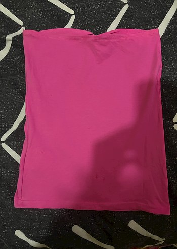 Koyu Pembe straplez bluz - Görsel 4