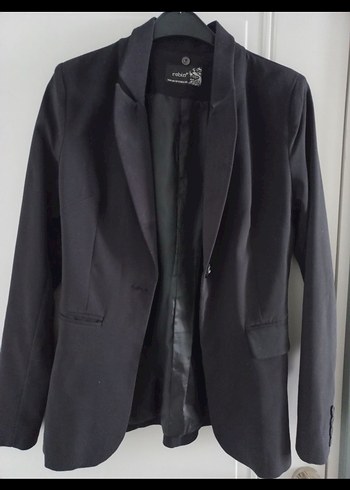 Düğmeli Siyah Kadın Blazer Ceket