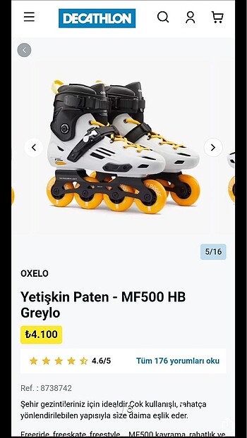 OXELO MF500 PATEN